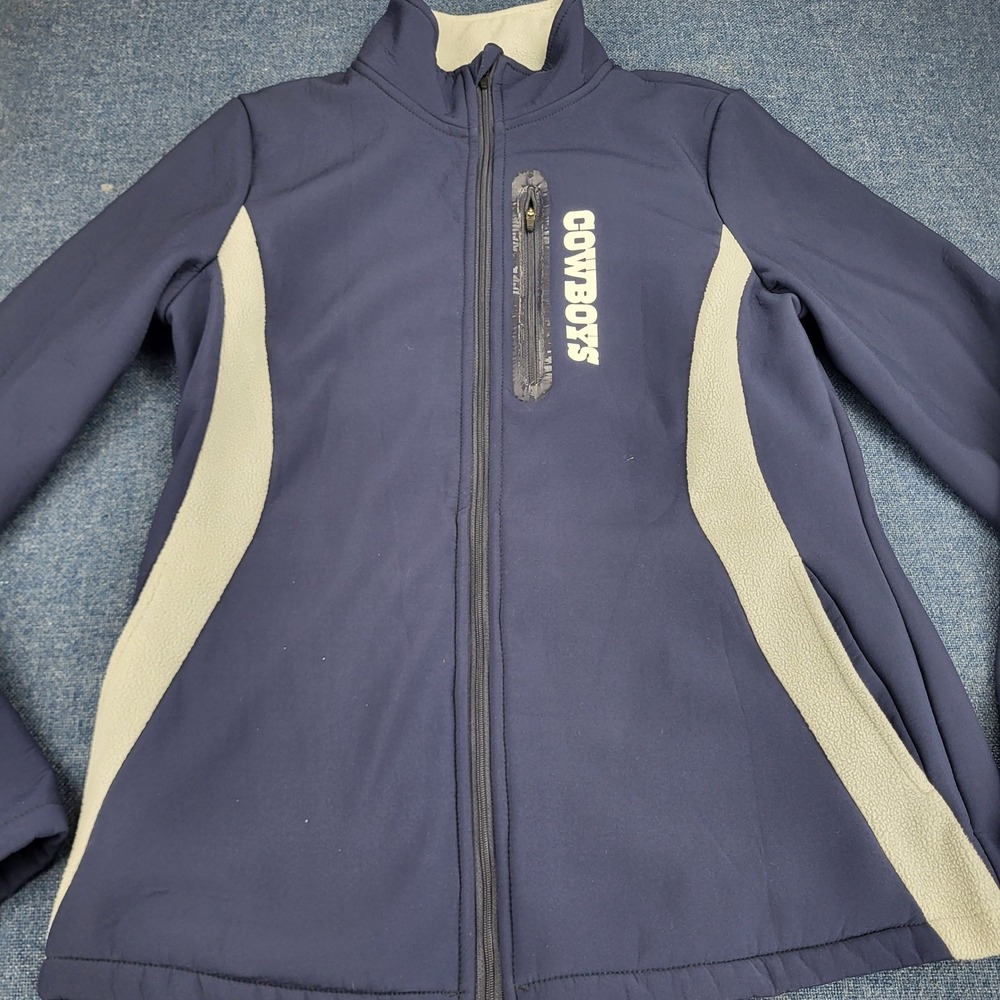 Dallas Cowboys Authentic Navy Blue Softshell Fleece Lined Full Zip Jacket Small
